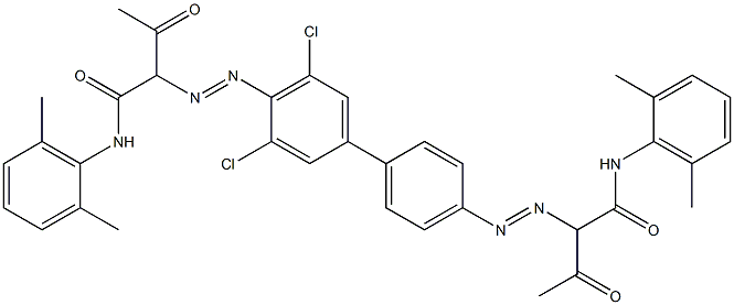 4,4'-Bis[[1-(2,6-dimethylphenylamino)-1,3-dioxobutan-2-yl]azo]-3,5-dichloro-1,1'-biphenyl Struktur