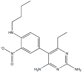 2,4-Diamino-6-ethyl-5-(3-nitro-4-(butylamino)phenyl)pyrimidine Struktur