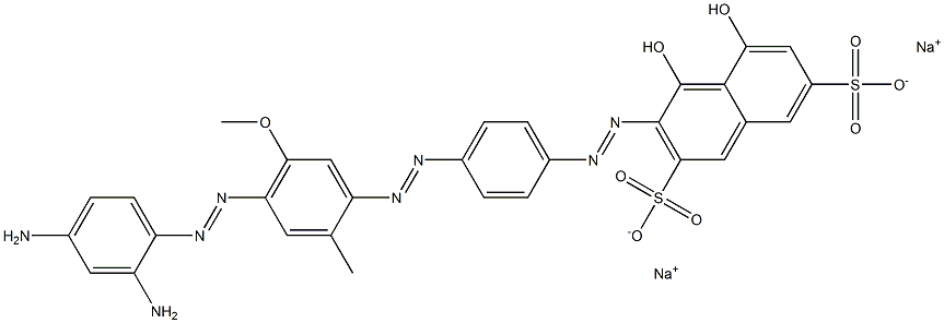 3-[[4-[[4-[(2,4-Diaminophenyl)azo]-2-methyl-5-methoxyphenyl]azo]phenyl]azo]-4,5-dihydroxynaphthalene-2,7-disulfonic acid disodium salt Struktur