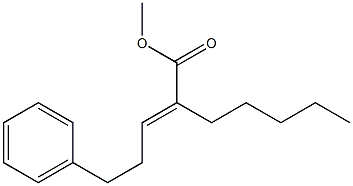 (E)-2-Pentyl-5-phenyl-2-pentenoic acid methyl ester Struktur