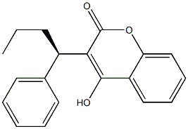 (+)-4-Hydroxy-3-[(R)-1-phenylbutyl]-2H-1-benzopyran-2-one Struktur