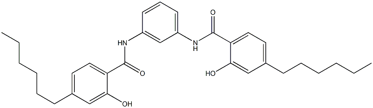 N,N'-Bis(4-hexylsalicyloyl)-m-phenylenediamine Struktur