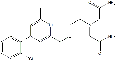 2-[[2-(Bis(carbamoylmethyl)amino)ethoxy]methyl]-4-(2-chlorophenyl)-6-methyl-1,4-dihydropyridine Struktur