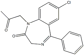 7-Chloro-1-(2-oxopropyl)-5-(phenyl)-1H-1,4-benzodiazepin-2(3H)-one Struktur