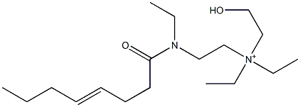 2-[N-Ethyl-N-(4-octenoyl)amino]-N,N-diethyl-N-(2-hydroxyethyl)ethanaminium Struktur