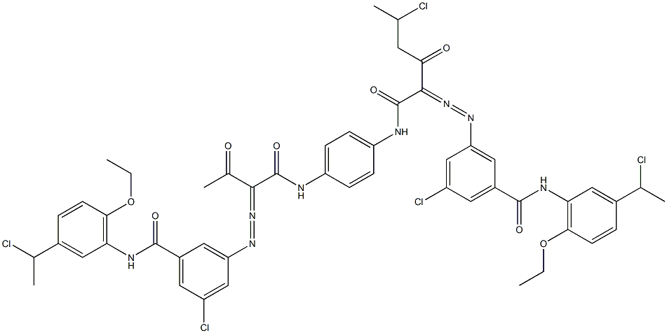 3,3'-[2-(1-Chloroethyl)-1,4-phenylenebis[iminocarbonyl(acetylmethylene)azo]]bis[N-[3-(1-chloroethyl)-6-ethoxyphenyl]-5-chlorobenzamide] Struktur