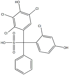 (2-Chloro-4-hydroxyphenyl)(2,3,5-trichloro-4-hydroxyphenyl)phenylmethanesulfonic acid Struktur