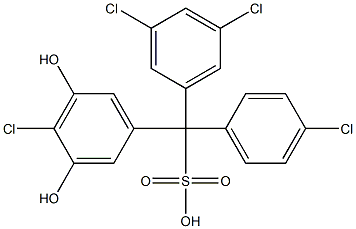 (4-Chlorophenyl)(3,5-dichlorophenyl)(4-chloro-3,5-dihydroxyphenyl)methanesulfonic acid Struktur