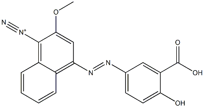 4-[(3-Carboxy-4-hydroxyphenyl)azo]-2-methoxy-1-naphthalenediazonium Struktur