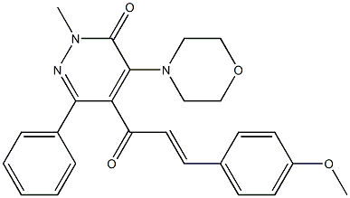 4-Morpholino-5-[1-oxo-3-(4-methoxyphenyl)-2-propenyl]-2-methyl-6-phenylpyridazin-3(2H)-one Struktur