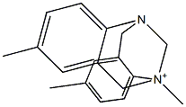 2,5,8-Trimethyl-5,11-methano-5,6,11,12-tetrahydrodibenzo[b,f][1,5]diazocine-5-ium Struktur