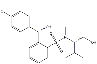 N-Methyl-N-[(2S)-3-methyl-1-hydroxybutan-2-yl]-2-[(S)-hydroxy(4-methoxyphenyl)methyl]benzenesulfonamide Struktur