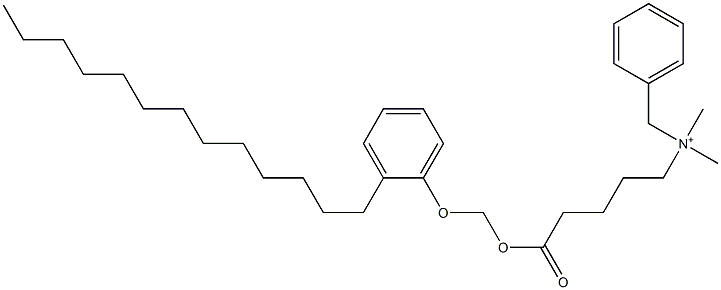 N,N-Dimethyl-N-benzyl-N-[4-[[(2-tridecylphenyloxy)methyl]oxycarbonyl]butyl]aminium Struktur