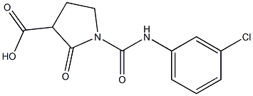 1-[[(3-Chlorophenyl)amino]carbonyl]-2-oxopyrrolidine-3-carboxylic acid Struktur