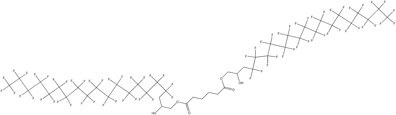 Adipic acid bis(4,4,5,5,6,6,7,7,8,8,9,9,10,10,11,11,12,12,13,13,14,14,15,15,16,16,17,17,18,18,19,19,20,20,20-pentatriacontafluoro-2-hydroxyicosyl) ester Struktur