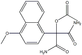 2-(4-Methoxy-1-naphtyl)-2-acetoxymalonamide Struktur