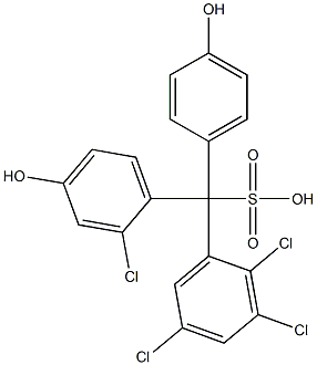 (2-Chloro-4-hydroxyphenyl)(2,3,5-trichlorophenyl)(4-hydroxyphenyl)methanesulfonic acid Struktur