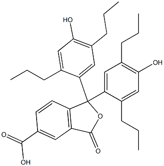 1,3-Dihydro-1,1-bis(4-hydroxy-2,5-dipropylphenyl)-3-oxoisobenzofuran-5-carboxylic acid Struktur