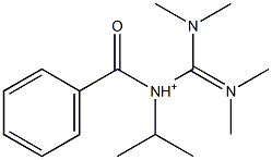 N1-Benzoyl-N1-isopropyl-N2,N2,N3,N3-tetramethylguanidinium Struktur