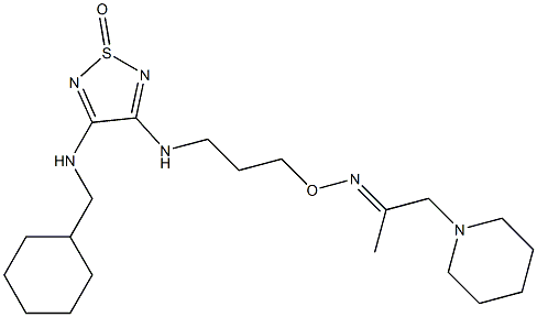 1-Piperidino-2-propanone O-[3-[[[4-[(cyclohexylmethyl)amino]-1,2,5-thiadiazole 1-oxide]-3-yl]amino]propyl]oxime Struktur