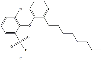 6-Hydroxy-2'-octyl[oxybisbenzene]-2-sulfonic acid potassium salt Struktur