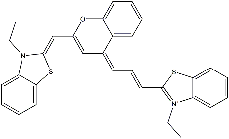 3-Ethyl-2-[3-[2-[(3-ethylbenzothiazol-2(3H)-ylidene)methyl]-4H-1-benzopyran-4-ylidene]-1-propenyl]benzothiazol-3-ium Struktur