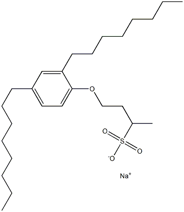 4-(2,4-ジオクチルフェノキシ)ブタン-2-スルホン酸ナトリウム 化學(xué)構(gòu)造式