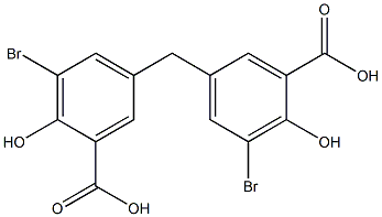 5,5'-Methylenebis(3-bromo-2-hydroxybenzoic acid) Struktur