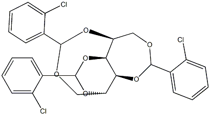 1-O,5-O:2-O,4-O:3-O,6-O-Tris(2-chlorobenzylidene)-L-glucitol Struktur