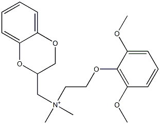 Dimethyl[[(2,3-dihydro-1,4-benzodioxin)-2-yl]methyl][2-(2,6-dimethoxyphenoxy)ethyl]aminium Struktur