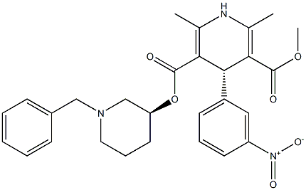 (4S)-2,6-Dimethyl-1,4-dihydro-4-(3-nitrophenyl)pyridine-3,5-dicarboxylic acid 3-methyl 5-[(3S)-1-benzylpiperidin-3-yl] ester Struktur