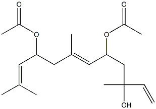 (6E)-3,7,11-Trimethyl-1,6,10-dodecatriene-3,5,9-triol 5,9-diacetate Struktur