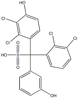 (2,3-Dichlorophenyl)(2,3-dichloro-4-hydroxyphenyl)(3-hydroxyphenyl)methanesulfonic acid Struktur