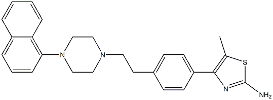 2-Amino-5-methyl-4-[4-[2-[4-(1-naphthalenyl)-1-piperazinyl]ethyl]phenyl]thiazole Struktur