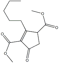 1-Oxo-3-pentyl-2-cyclopentene-2,4-dicarboxylic acid dimethyl ester Struktur