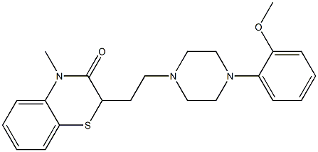 2-[2-[4-(2-Methoxyphenyl)piperazin-1-yl]ethyl]-4-methyl-2H-1,4-benzothiazin-3(4H)-one Struktur