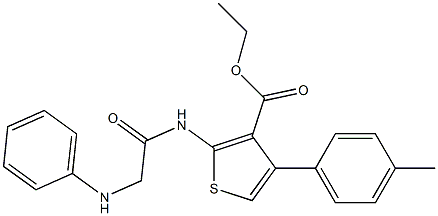 2-[[(Phenylamino)acetyl]amino]-4-(4-methylphenyl)thiophene-3-carboxylic acid ethyl ester Struktur