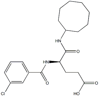 (R)-4-(3-Chlorobenzoylamino)-5-oxo-5-cyclooctylaminovaleric acid Struktur