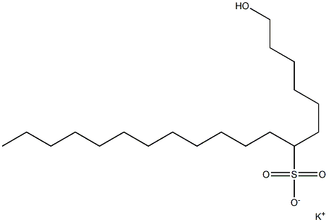 1-Hydroxynonadecane-7-sulfonic acid potassium salt Struktur