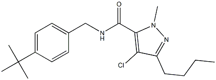 N-(4-tert-Butylbenzyl)-1-methyl-3-butyl-4-chloro-1H-pyrazole-5-carboxamide Struktur