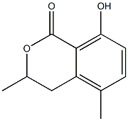 3,4-Dihydro-8-hydroxy-3,5-dimethyl-1H-2-benzopyran-1-one Struktur