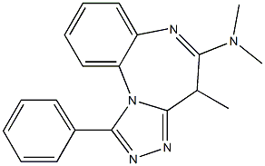 1-Phenyl-4-methyl-5-(dimethylamino)-4H-[1,2,4]triazolo[4,3-a][1,5]benzodiazepine Struktur