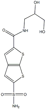 N-(2,3-Dihydroxypropyl)-5-sulfamoylthieno[2,3-b]thiophene-2-carboxamide Struktur