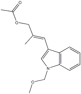 1-(Methoxymethyl)-3-(2-methyl-3-acetoxy-1-propenyl)-1H-indole Struktur