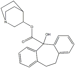 10,11-Dihydro-5-hydroxy-5H-dibenzo[a,d]cycloheptene-5-carboxylic acid quinuclidin-3-yl ester Struktur