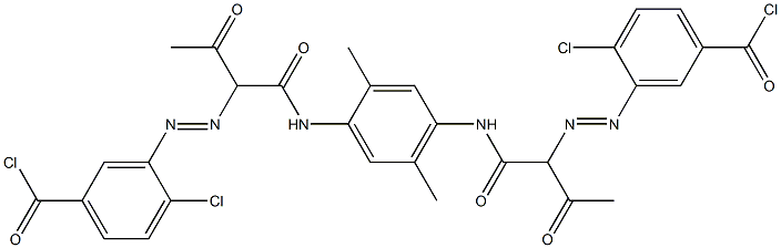 1,4-Bis[2-(2-chloro-5-chloroformylphenylazo)-1,3-dioxobutylamino]-2,5-dimethylbenzene Struktur