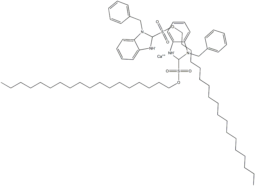 Bis(1-benzyl-2,3-dihydro-2-octadecyl-1H-benzimidazole-2-sulfonic acid)calcium salt Struktur