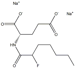 N-(2-Fluoroenanthoyl)-L-glutamic acid disodium salt Struktur