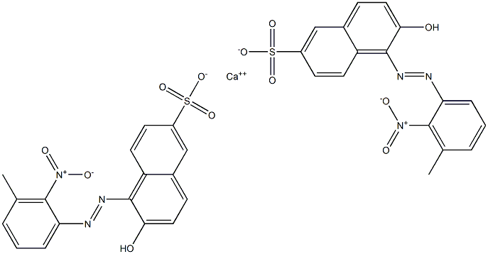 Bis[1-[(3-methyl-2-nitrophenyl)azo]-2-hydroxy-6-naphthalenesulfonic acid]calcium salt Struktur