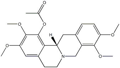 (13aS)-5,8,13,13a-Tetrahydro-2,3,9,10-tetramethoxy-6H-dibenzo[a,g]quinolizin-1-ol acetate Struktur